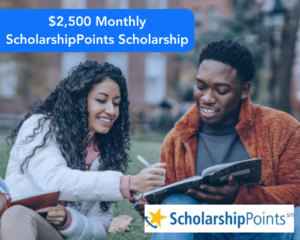 $2,500 November ScholarshipPoints Scholarship